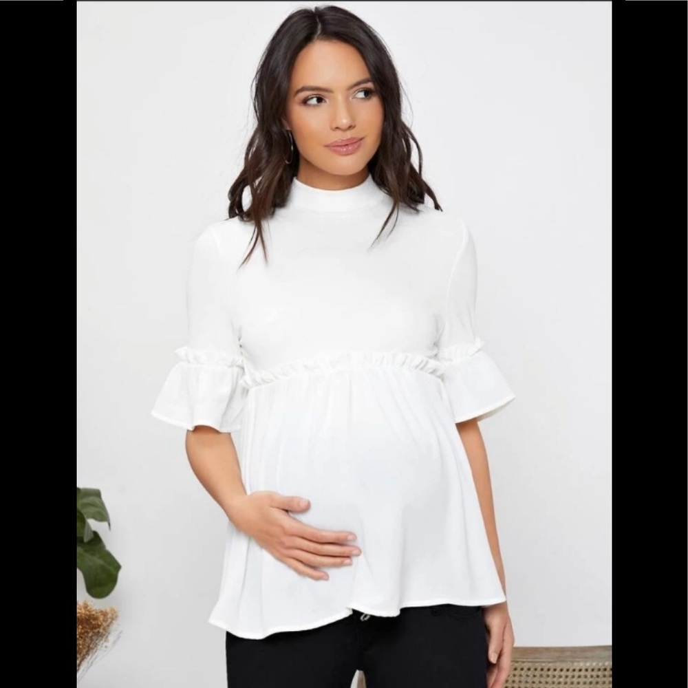 SHEIN White Maternity Top